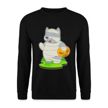 Cat Halloween Mummy - Unisex Sweatshirt - black - Front - Alina (178cm) & Michal (187cm)