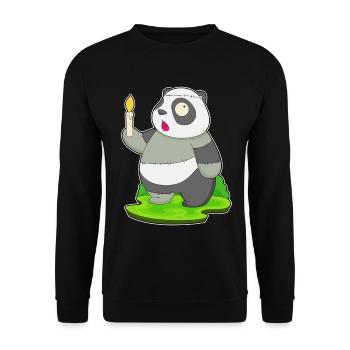Panda Halloween Zombie - Unisex Sweatshirt - black - Front - Alina (178cm) & Michal (187cm)