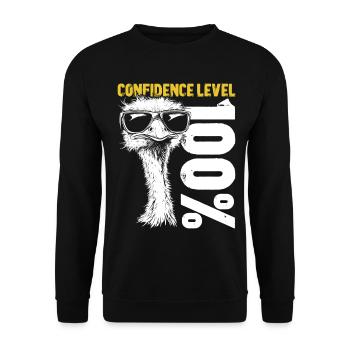 Autruche oiseau lunettes de soleil Confident Gift - Sweat-shirt Unisexe - noir - Devant - Alina (178cm) & Michal (187cm)