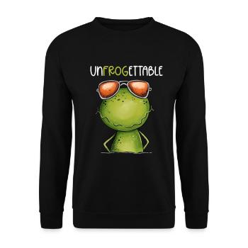 Cool frog with glasses and pun statement - Unisex Sweatshirt - black - Front - Alina (178cm) & Michal (187cm)