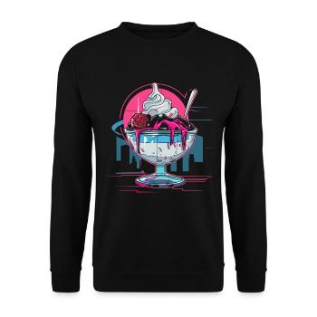 cream sundae Retrowave - Unisex Sweatshirt - black - Front - Alina (178cm) & Michal (187cm)