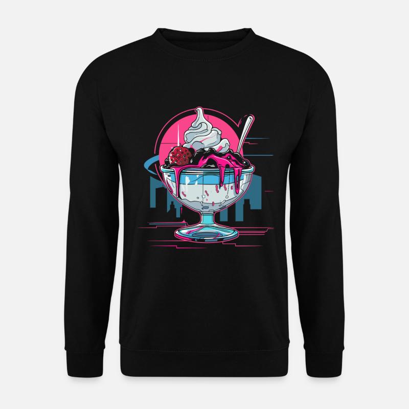 Eisbecher Retrowave - Unisex Pullover - Schwarz