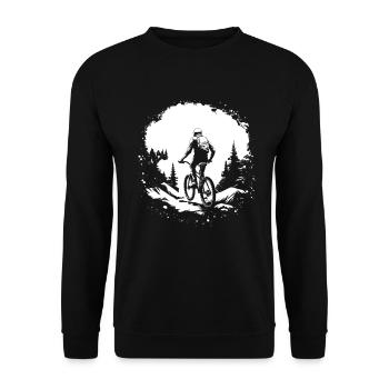 Mountainbiking Skizze - Unisex Pullover - Schwarz - Vorne - Alina (178cm) & Michal (187cm)