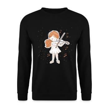Little violinist - Unisex Sweatshirt - black - Front - Alina (178cm) & Michal (187cm)