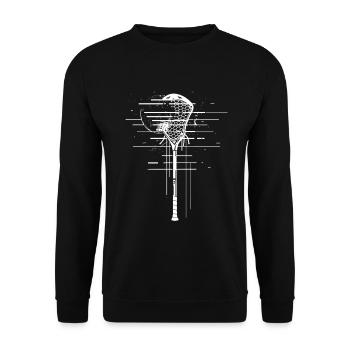 Lacrosse stick sketch - Unisex Sweatshirt - black - Front - Alina (178cm) & Michal (187cm)