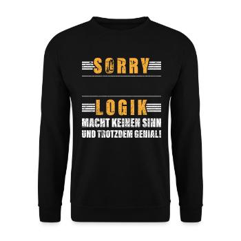 Métier Personnalisable Logique Nom Cadeau Drôle - Sweat-shirt Unisexe - noir - Devant - Alina (178cm) & Michal (187cm)