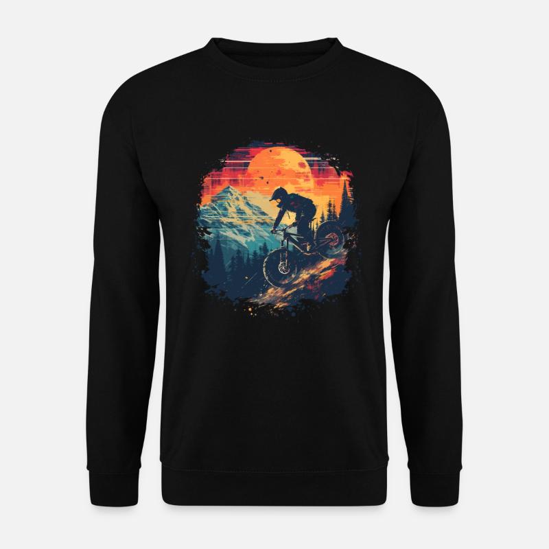Mountain Biking Synthwave - Unisex Sweatshirt - black