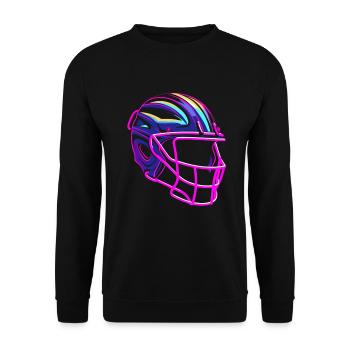 Lacrosse Helm Synthwave - Unisex Pullover - Schwarz - Vorne - Alina (178cm) & Michal (187cm)