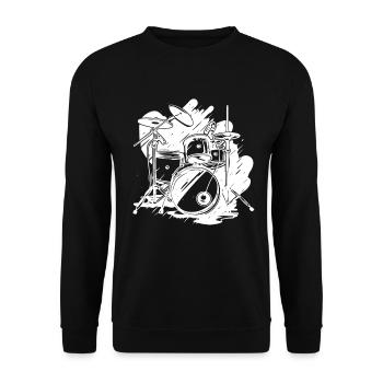 Drums Graphics - Unisex Sweatshirt - black - Front - Alina (178cm) & Michal (187cm)