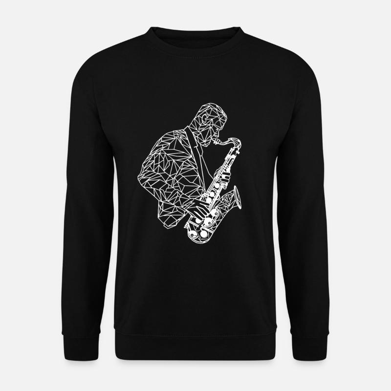 Saxophonist Drawing - Unisex Sweatshirt - black