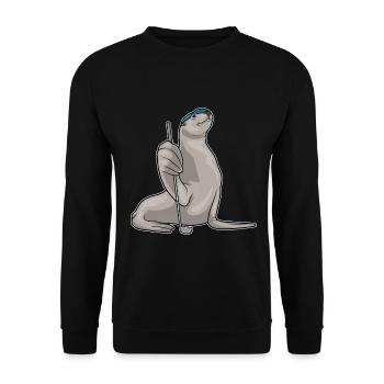 Seal Golf Golf Clubs - Unisex Sweatshirt - black - Front - Alina (178cm) & Michal (187cm)