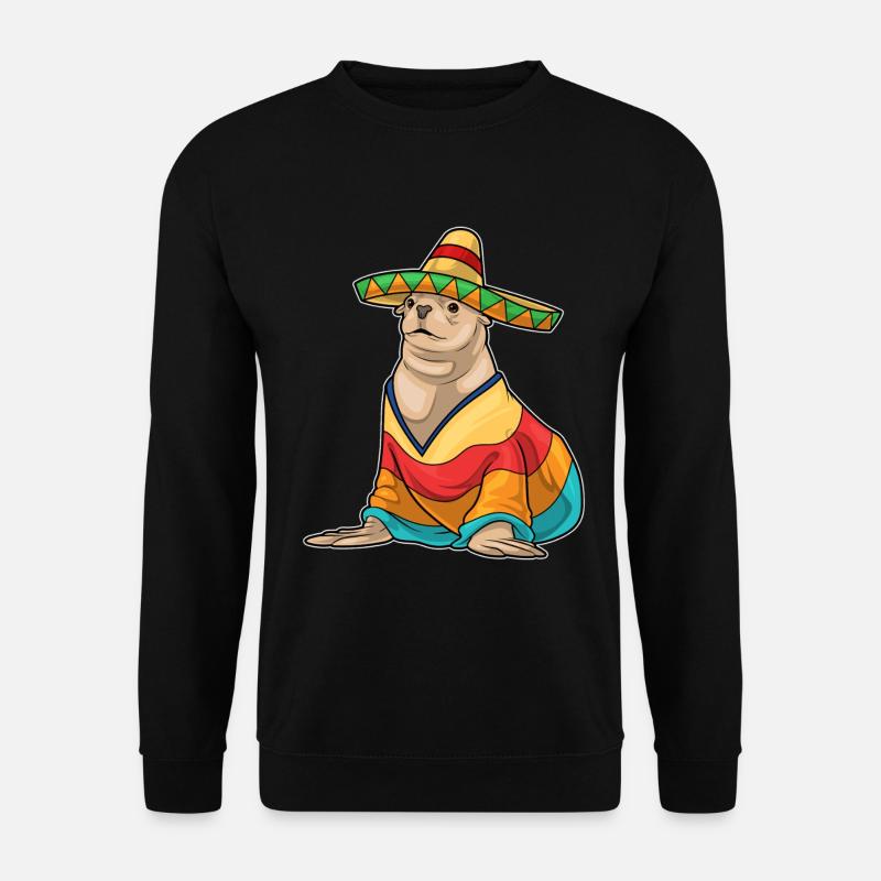 Chapeau mexicain de phoque - Sweat-shirt Unisexe - noir