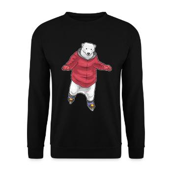 Ours polaire patins à glace - Sweat-shirt Unisexe - noir - Devant - Alina (178cm) & Michal (187cm)