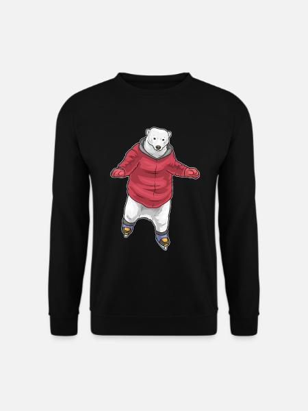 Polar Bear Skating Skates - Unisex Sweatshirt - black
