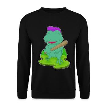 Grenouille Baseball Batte de Baseball - Sweat-shirt Unisexe - noir - Devant - Alina (178cm) & Michal (187cm)