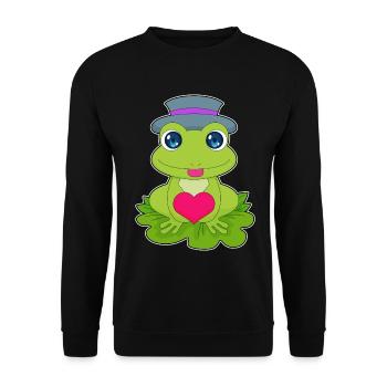 Frog Heart - Unisex Sweatshirt - black - Front - Alina (178cm) & Michal (187cm)
