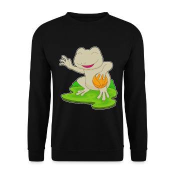 Frosch Basketballspieler Basketball - Unisex Pullover - Schwarz - Vorne - Alina (178cm) & Michal (187cm)