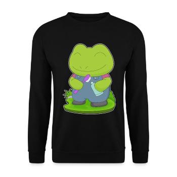 Frog Toothbrush - Unisex Sweatshirt - black - Front - Alina (178cm) & Michal (187cm)