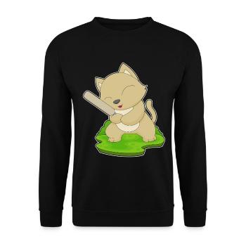 Cat Cricket Cricket Bats - Unisex Sweatshirt - black - Front - Alina (178cm) & Michal (187cm)