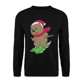Ski de Noël Bear - Sweat-shirt Unisexe - noir - Devant - Alina (178cm) & Michal (187cm)