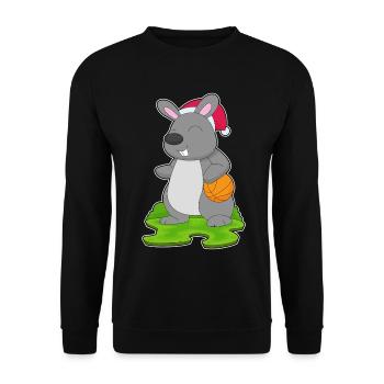 Basket-ball de Noël Bunny - Sweat-shirt Unisexe - noir - Devant - Alina (178cm) & Michal (187cm)