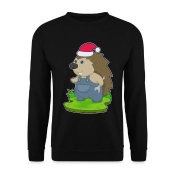 Mécanique de Noël hérisson - Sweat-shirt Unisexe - noir - Devant - Alina (178cm) & Michal (187cm)