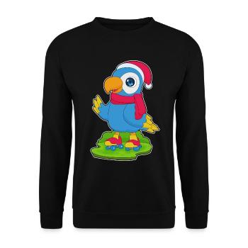 Parrot Christmas Roller Skates - Unisex Sweatshirt - black - Front - Alina (178cm) & Michal (187cm)