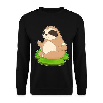 Paresse, yoga, fitness, méditation - Sweat-shirt Unisexe - noir - Devant - Alina (178cm) & Michal (187cm)