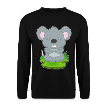 Mouse Yoga Fitness Meditation - Unisex Sweatshirt - black - Front - Alina (178cm) & Michal (187cm)
