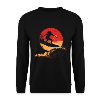 Surferin Sonnenuntergang - Unisex Pullover - Schwarz - Vorne - Alina (178cm) & Michal (187cm)