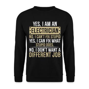 je suis électricien non je ne peux pas réparer stupide - Sweat-shirt Unisexe - noir - Devant - Alina (178cm) & Michal (187cm)