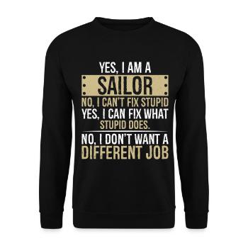 je suis un marin non je ne peux pas réparer stupide je peux - Sweat-shirt Unisexe - noir - Devant - Alina (178cm) & Michal (187cm)