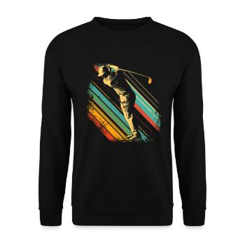 Golfer 80s - Unisex Sweatshirt - black - Front - Alina (178cm) & Michal (187cm)