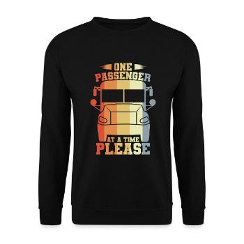 Un passager à la fois, s’il vous plaît - Sweat-shirt Unisexe - noir - Devant - Alina (178cm) & Michal (187cm)