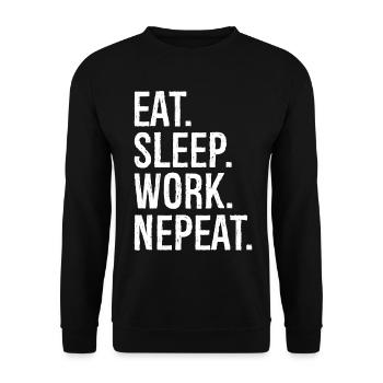 Manger Dormir Travail Nepeat - Sweat-shirt Unisexe - noir - Devant - Alina (178cm) & Michal (187cm)