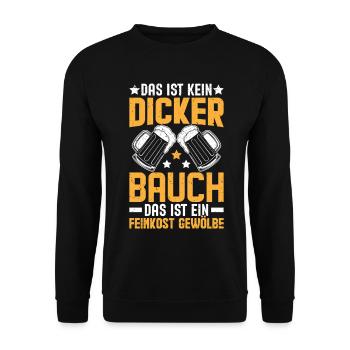 Lustiges Shirt: Feinkostgewölbe statt dicker Bauch - Unisex Pullover - Schwarz - Vorne - Alina (178cm) & Michal (187cm)