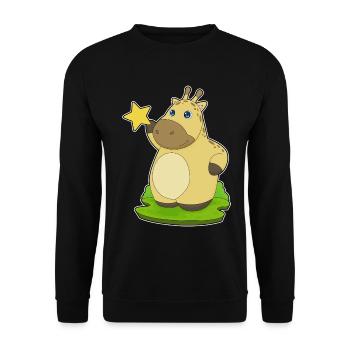 Giraffe Star - Unisex Sweatshirt - black - Front - Alina (178cm) & Michal (187cm)