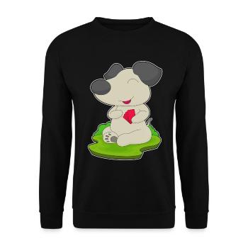 Hund Poker Pokerkarten - Unisex Pullover - Schwarz - Vorne - Alina (178cm) & Michal (187cm)