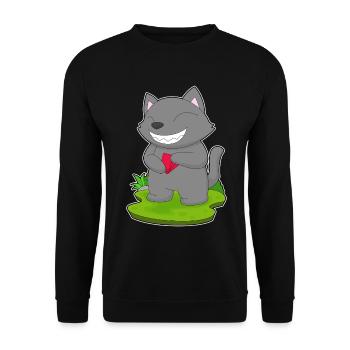 Cat Poker Poker Cards - Unisex Sweatshirt - black - Front - Alina (178cm) & Michal (187cm)