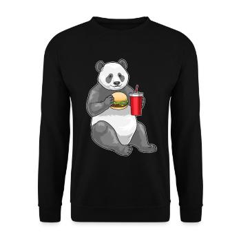 Panda Cheeseburger - Sweat-shirt Unisexe - noir - Devant - Alina (178cm) & Michal (187cm)