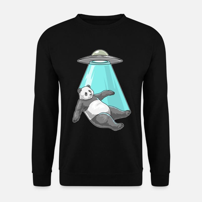 Panda Raumschiff Weltraum - Unisex Pullover - Schwarz