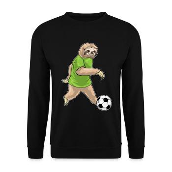 Faultier Fußballspieler Fußball - Unisex Pullover - Schwarz - Vorne - Alina (178cm) & Michal (187cm)