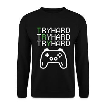 Graphismes Real Tryhard Gamer - Sweat-shirt Unisexe - noir - Devant - Alina (178cm) & Michal (187cm)