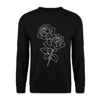 Roses - Fleurs - Fleurs - Dicton - Sweat-shirt Unisexe - noir - Devant - Alina (178cm) & Michal (187cm)