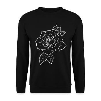 Roses - Flowers - Blossoms - Saying - Unisex Sweatshirt - black - Front - Alina (178cm) & Michal (187cm)