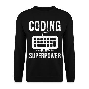 coding is my superpower - Unisex Pullover - Schwarz - Vorne - Alina (178cm) & Michal (187cm)
