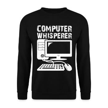 computer whisperer - Unisex Pullover - Schwarz - Vorne - Alina (178cm) & Michal (187cm)