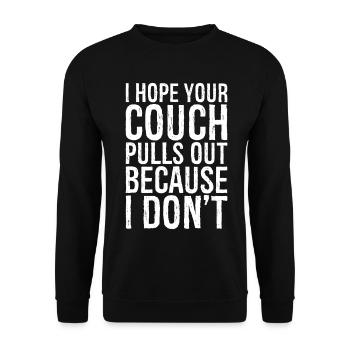 J’espère que ton canapé se retire parce que je ne le fais pas - Sweat-shirt Unisexe - noir - Devant - Alina (178cm) & Michal (187cm)