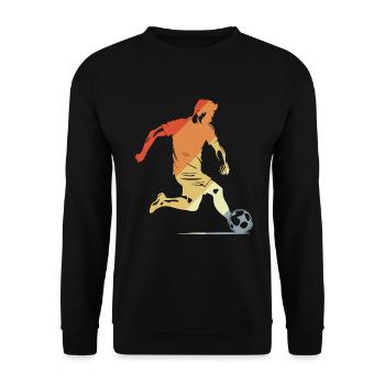 Fußballjunge Vintage Look - Unisex Pullover - Schwarz - Vorne - Alina (178cm) & Michal (187cm)