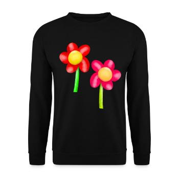 Blumen Blume Frühling - Unisex Pullover - Schwarz - Vorne - Alina (178cm) & Michal (187cm)